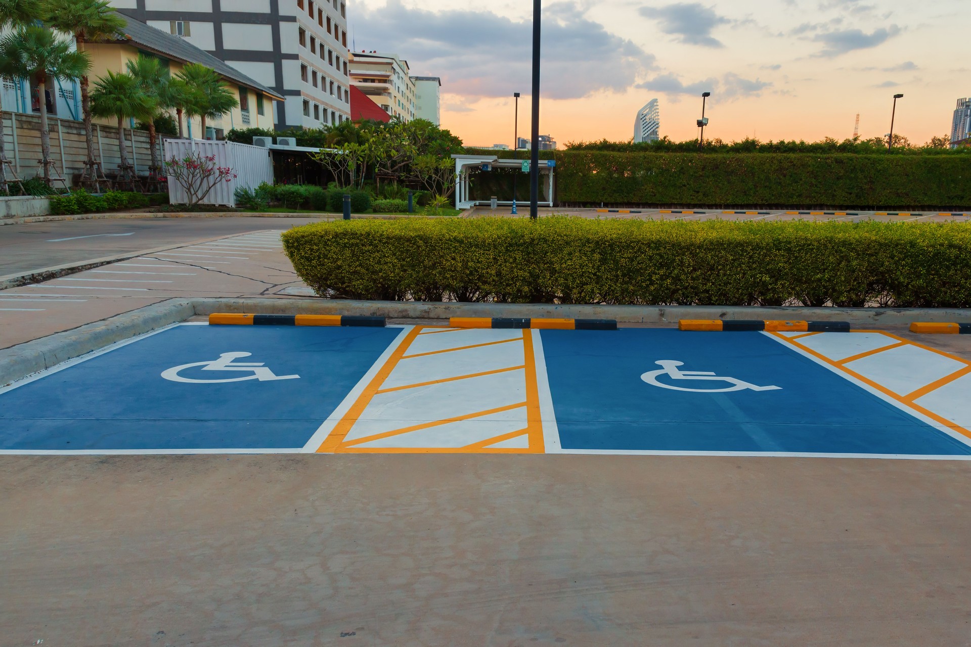 Empty parking space for disabled people